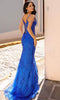 Sequined  V-Neck Evening Dress by Nox Anabel G1363