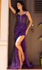 Sequined  V-Neck Evening Dress by Nox Anabel G1363