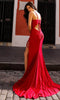 Nox Anabel H1272 - Cutout Back Fringed Slit Prom Dress