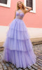 Nox Anabel P1400 - One Sleeve Sheer Corset Prom Gown