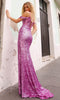 Nox Anabel Q1389 - Floral Sequin Prom Dress