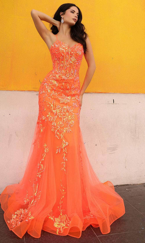 Nox Anabel Q1390 - Sheer Corset Prom Dress