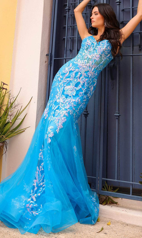 Nox Anabel Q1390 - Sheer Corset Prom Dress
