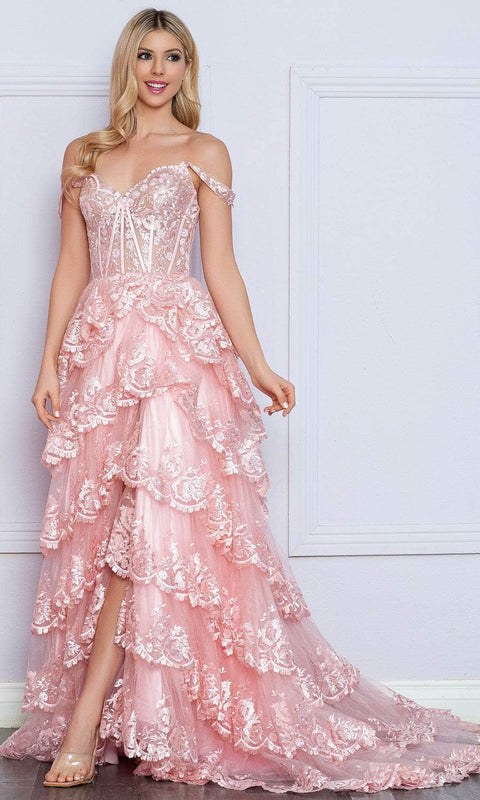 Nox Anabel R1299 - Lace Tiered Prom Dress