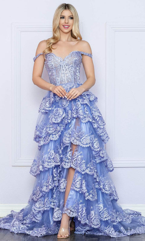 Nox Anabel R1299 - Lace Tiered Prom Dress