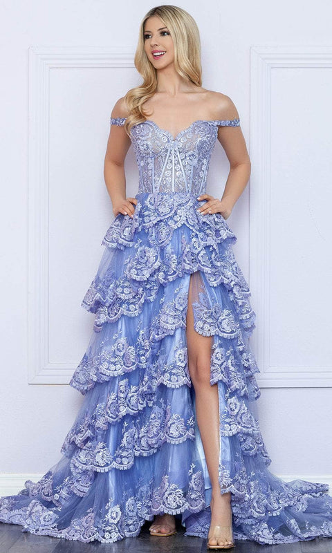 Nox Anabel R1299 - Lace Tiered Prom Dress