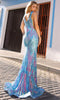 Nox Anabel R1402 - Sequin Embellished Plunging V-Neck Prom Gown