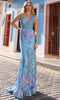 Nox Anabel R1402 - Sequin Embellished Plunging V-Neck Prom Gown