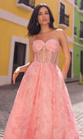 Nox Anabel T1332 - Floral Printed Corset Prom Gown
