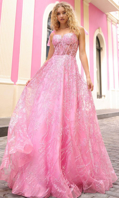 Nox Anabel T1336 - Sweetheart Neck Tie Strap Ballgown