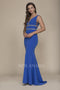 Deep V-Neck Mermaid Dress with Jeweled Band A076 by Nox Anabel