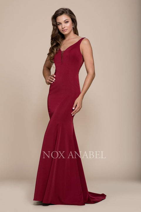 Long Evening Dress with Illusion Bust and Back C001 by Nox Anabel