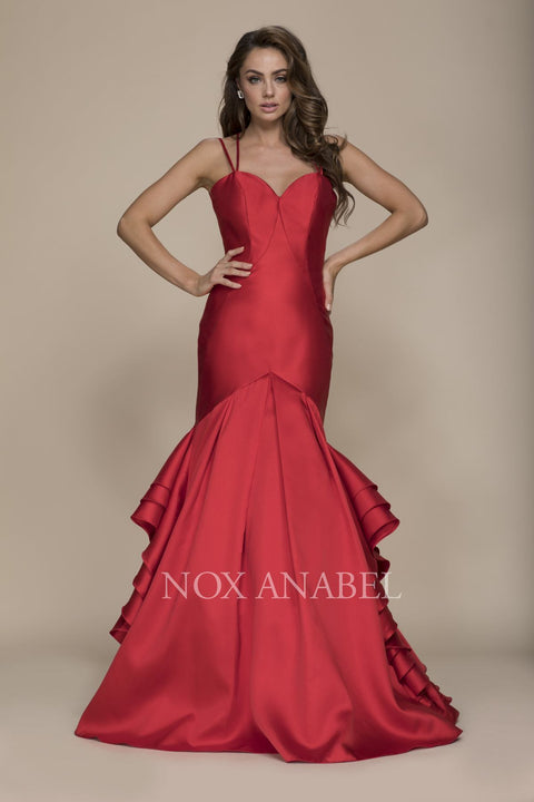 Elegant V-Back Sweetheart Bodice with Double Spaghetti Straps Cross Back Prom Dress C034 by Nox Anabel