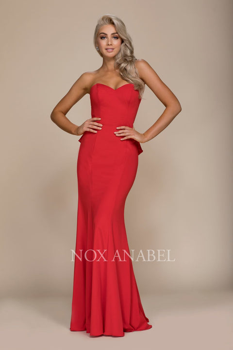 Long Sweetheart Bodice Strapless Evening Dress E002 by Nox Anabel
