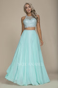 Sophisticated Two Piece Beaded Halter Chiffon A-Line Party Dress G095 by Nox Anabel