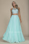 Sophisticated Two Piece Beaded Halter Chiffon A-Line Party Dress G095 by Nox Anabel