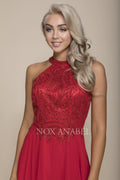 Beautiful Embroidered Halter Chiffon A-Line Prom Dress J117 by Nox Anabel