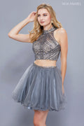 Short Two Piece Dress with Beaded Top 6326 by Nox Anabel