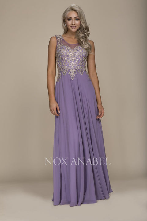 Sexy Gilded Illusion Scoop Chiffon A-Line Party Cocktail Dress Y100 by Nox Anabel