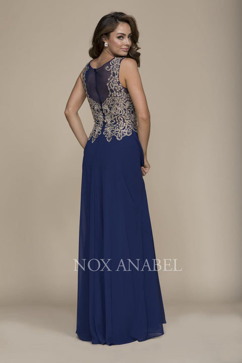 Sexy Gilded Illusion Scoop Chiffon A-Line Party Cocktail Dress Y100 by Nox Anabel