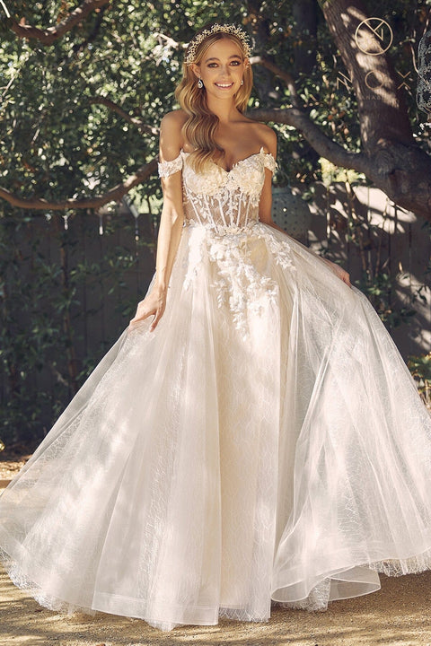 Corset Off Shoulder Bridal Gown by Nox Anabel C1199W