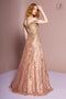 Off the Shoulder Long A-line Glitter Dress by GLS Gloria GL2620