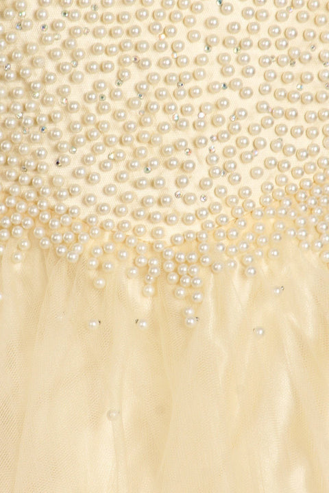 Gown with Pearl Beaded Halter by Cinderella Couture 5055