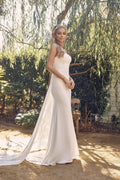 Sleeveless Pearl Beaded Bridal Gown by Nox Anabel QW963