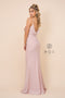Pink Glitter Long Dress with Cowl Back by Nox Anabel C307