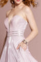 Elizabeth K GL2674's Pink Glittering Long Strapless A-Line Dress