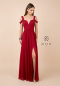Long Plus Size A-line Cold Shoulder Dress by Nox Anabel Y277P