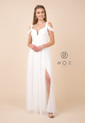 Long Plus Size A-line Cold Shoulder Dress by Nox Anabel Y277P