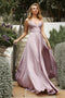 Cinderella Divine 7485C Plus Size Long Satin Sweetheart Dress