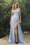 Cinderella Divine 7485C Plus Size Long Satin Sweetheart Dress