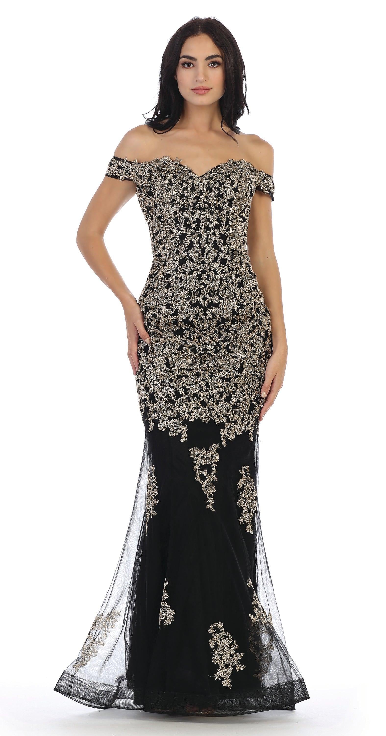Prom Long Off Shoulder Fitted Formal Evenin Dress– sheerdreamz