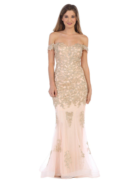 Prom Long Off Shoulder Fitted Formal Evenin Dress