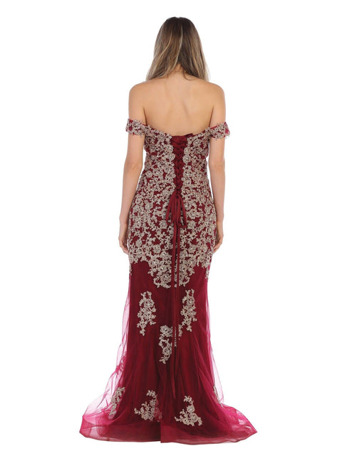 Prom Long Off Shoulder Fitted Formal Evenin Dress