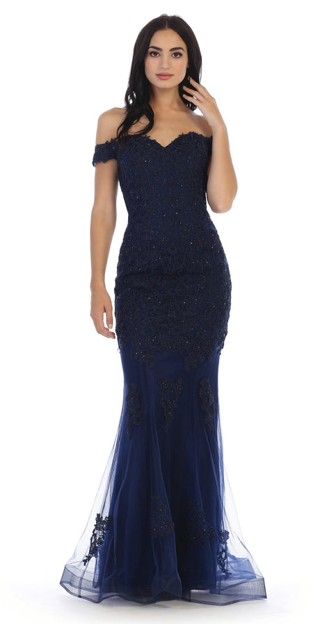 Prom Long Off Shoulder Fitted Formal Evenin Dress
