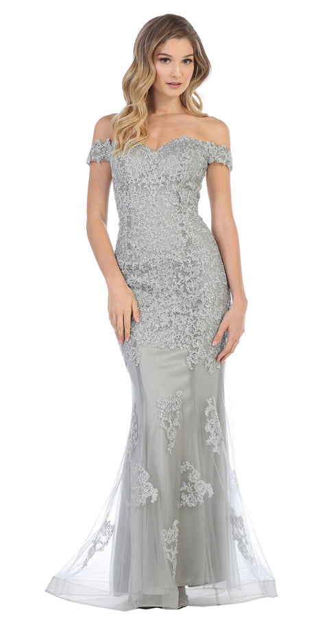 Prom Long Off Shoulder Fitted Formal Evenin Dress