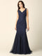 Long Sleeveless Formal Fitted Lace Prom Dress