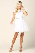 Short Cap Sleeve Homecoming Cocktail Dress sheerdreamz Short Cap Sleeve Homecoming Cocktail Dress sheerdreamz