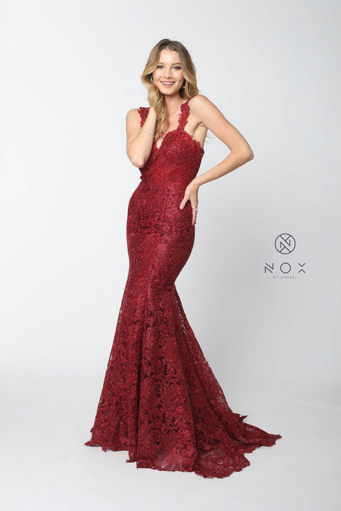 Sweetheart Neckline Embroidered with Sequined Long Dress_R216 by Nox Anabel