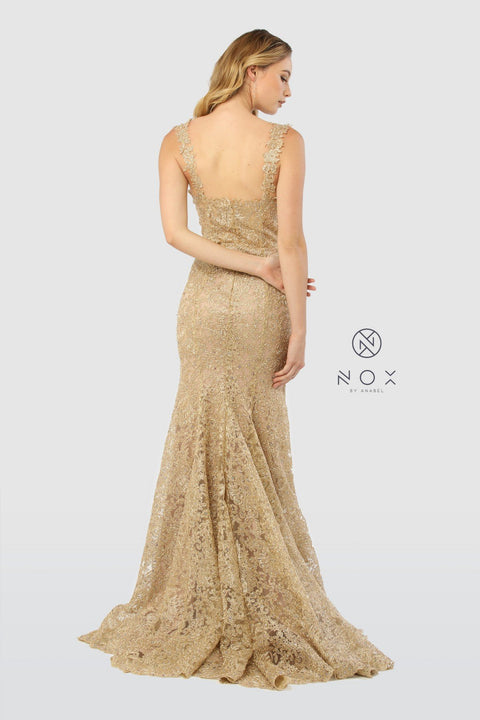 Sweetheart Neckline Embroidered with Sequined Long Dress_R216 by Nox Anabel