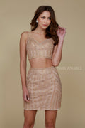Two Piece Crystal Appliques Elegant Short Prom Dress R650_by Nox Anabel