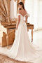 Graceful Off Shoulder Overskirt Bridal Gown: Ruched - Cinderella Divine WN315