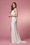 One Shoulder Ruched White Gown by Nox Anabel E1005W