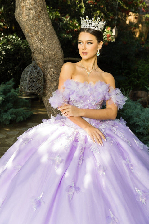 Off Shoulder Ruffle Elegance Gown - Cinderella Couture 8065J