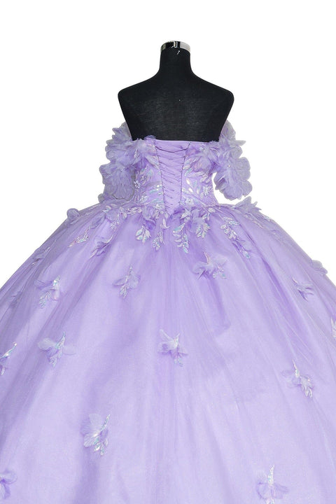 Off Shoulder Ruffle Elegance Gown - Cinderella Couture 8065J