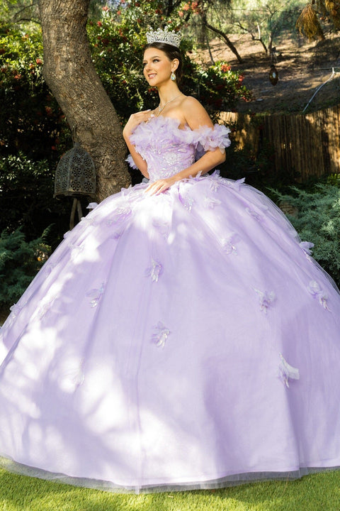 Off Shoulder Ruffle Elegance Gown - Cinderella Couture 8065J