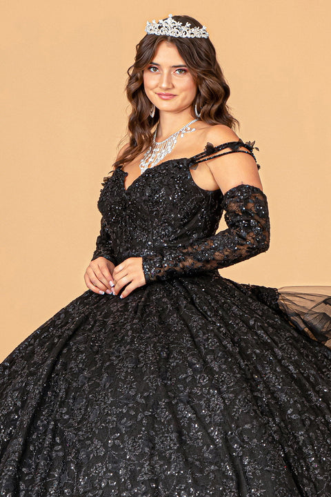 Ball Gown with Ruffled Floral Print by Elizabeth K GL3072